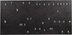 Triton - 24" Wide x 48" High Peg Board Kit - 1 Panel, 36 Hooks, Polyethylene, Black - Exact Industrial Supply