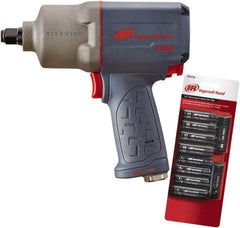 Ingersoll-Rand - 1/2" Drive, 8,500 RPM, 930 Ft/Lb Torque Impact Wrench Set - Pistol Grip Handle, 1,220 IPM, 90 psi, 1/4" NPT Inlet - Exact Industrial Supply