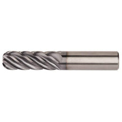 Kennametal - 3/4", 6 Flute, Single End, Solid Carbide, 0.09" Corner Radius End Mill - 6-1/2" OAL, 38° Helix, Right Hand Flute, 4" LOC, Right Hand Cut - Exact Industrial Supply
