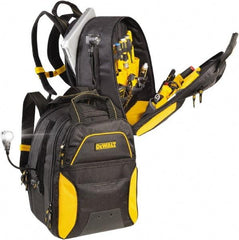 CLC - 33 Pocket Black & Yellow Ballistic Polyester Backpack Tool Bag - 13" Wide x 10-1/4" Deep x 17" High - Exact Industrial Supply