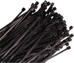 Triton - 14-1/2" Long Black Nylon Standard Cable Tie - 50 Lb Tensile Strength, 4" Max Bundle Diam - Exact Industrial Supply