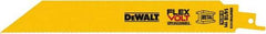 DeWALT - 8" Long x 1" Thick, Bi-Metal Reciprocating Saw Blade - Straight Profile, 14 to 18 TPI, Toothed Edge, Tang Shank - Exact Industrial Supply