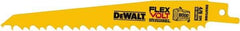 DeWALT - 6" Long x 1" Thick, Bi-Metal Reciprocating Saw Blade - Tapered Profile, 6 TPI, Toothed Edge, Tang Shank - Exact Industrial Supply