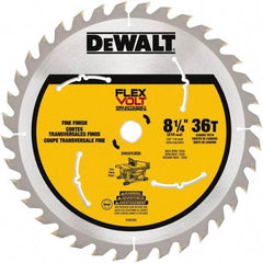 DeWALT - 8-1/4" Diam, 15.88mm Arbor Hole Diam, 36 Tooth Wet & Dry Cut Saw Blade - Steel, Smooth Action, Standard Round Arbor - Exact Industrial Supply