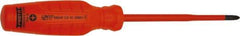 Proto - #2, 9-7/16" OAL, Insulated Phillips Screwdriver - 5" Blade Length, Round Shank, Impact & Chemical Resistant Handle - Exact Industrial Supply