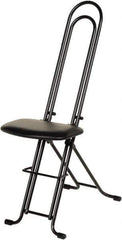 Vestil - 12-3/4" Wide x 19-3/8" Deep x 18-1/2" & 33" High, Steel Folding Chair with 1" Padded Seat - Black - Exact Industrial Supply