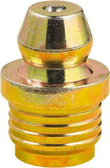 lumax - Straight Head Angle, 5/16 Drive-In Steel Grease Fitting Adapter - 3/8" Hex, 0.56" Overall Height, 0.26" Shank Length - Exact Industrial Supply