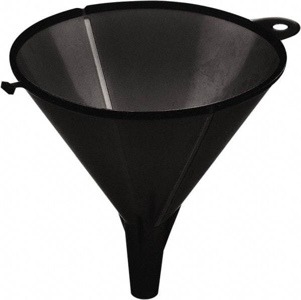 lumax - 8 oz Capacity Plastic Funnel - 4-1/2" Mouth OD, 1/2" Tip OD, 1-1/2" Straight Spout, Black - Exact Industrial Supply