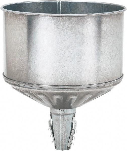 lumax - 256 oz Capacity Steel Funnel - 9-1/2" Mouth OD, 1-1/4" Tip OD, 3-3/4" Straight Spout, Silver - Exact Industrial Supply