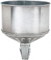 lumax - 256 oz Capacity Steel Funnel - 9-1/2" Mouth OD, 1-1/4" Tip OD, 3-3/4" Straight Spout, Silver - Exact Industrial Supply