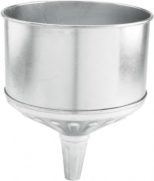 lumax - 256 oz Capacity Steel Funnel - 9-1/2" Mouth OD, 1-1/4" Tip OD, 3-3/4" Straight Spout, Silver - Exact Industrial Supply