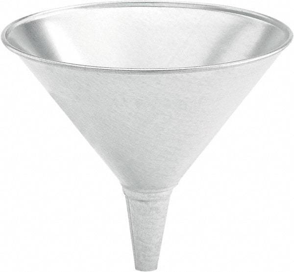 lumax - 32 oz Capacity Steel Funnel - 6-1/2" Mouth OD, 3/4" Tip OD, 2-1/2" Straight Spout, Silver - Exact Industrial Supply