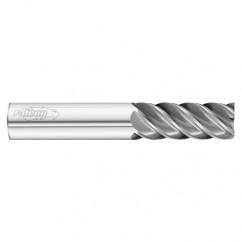 25mm Dia. x 121mm Overall Length 5-Flute Square End Solid Carbide SE End Mill-Round Shank-Center Cut-Uncoated - Exact Industrial Supply