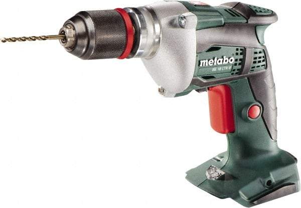 Metabo - 18 Volt 0.3529" Chuck Pistol Grip Handle Cordless Drill - 4000 RPM, Keyless Chuck, Reversible, Lithium-Ion Batteries Not Included - Exact Industrial Supply