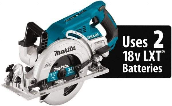Makita - 18 Volt, 4-5/16" Blade, Cordless Circular Saw - 2,200 RPM, 1 Lithium-Ion Battery Included - Exact Industrial Supply