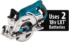 Makita - 18 Volt, 6-1/2" Blade, Cordless Circular Saw - 6,300 RPM, 2 Lithium-Ion Batteries Included - Exact Industrial Supply