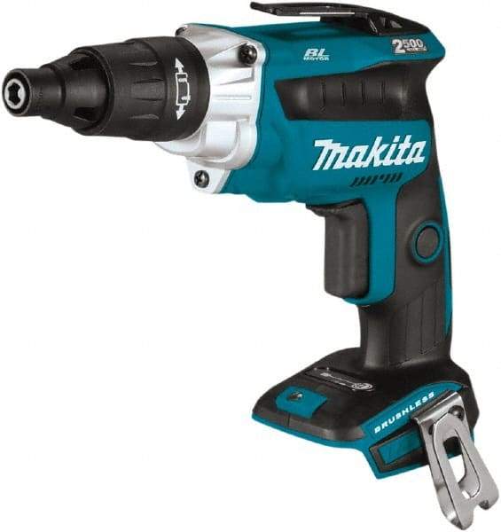 Makita - 18 Volt Lithium-Ion Battery Pistol Grip Cordless Screwdriver - 2,500 RPM, 79 In/Lb Torque - Exact Industrial Supply