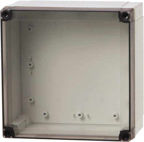 Fibox - Polycarbonate Standard Enclosure Screw Flat Cover - NEMA 1, 4, 4X, 6, 12, 13, 180mm Wide x 180 mm High x 300mm Deep - Exact Industrial Supply