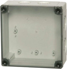 Fibox - Polycarbonate Standard Enclosure Screw Flat Cover - NEMA 1, 4, 4X, 6, 12, 13, 5.12" Wide x 5.12" High x 2.95" Deep - Exact Industrial Supply