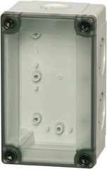 Fibox - Polycarbonate Standard Enclosure Screw Flat Cover - NEMA 1, 4, 4X, 6, 12, 13, 3.15" Wide x 5.12" High x 2.36" Deep - Exact Industrial Supply