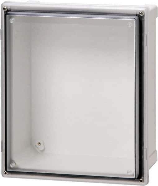 Fibox - Polycarbonate Standard Enclosure Hinge Cover - NEMA 4, 4X, 6, 6P, 12, 13, 12" Wide x 14" High x 7" Deep, Impact, Moisture & Corrosion Resistant, Dirt-tight & Dust-tight - Exact Industrial Supply