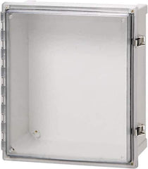 Fibox - Polycarbonate Standard Enclosure Hinge Cover - NEMA 4, 4X, 6, 6P, 12, 13, 12" Wide x 14" High x 7" Deep, Impact, Moisture & Corrosion Resistant, Dirt-tight & Dust-tight - Exact Industrial Supply