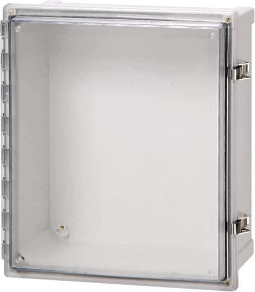 Fibox - Polycarbonate Standard Enclosure Hinge Cover - NEMA 4, 4X, 6, 6P, 12, 13, 8" Wide x 10" High x 4" Deep, Impact, Moisture & Corrosion Resistant, Dirt-tight & Dust-tight - Exact Industrial Supply