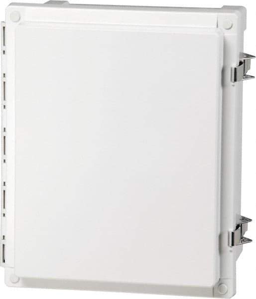 Fibox - Polycarbonate Standard Enclosure Hinge Cover - NEMA 4, 4X, 6, 6P, 12, 13, 8" Wide x 8" High x 4" Deep, Impact, Moisture & Corrosion Resistant, Dirt-tight & Dust-tight - Exact Industrial Supply