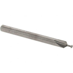 Accupro - 1/16° 1/16" Cut Diam, 0.031" Cut Width, 1/8" Shank, Solid Carbide Double-Angle Cutter - Exact Industrial Supply