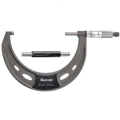 Starrett - Mechanical Outside Micrometers Minimum Measurement (mm): 100.00 Maximum Measurement (mm): 125.00 - Exact Industrial Supply