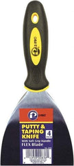 Premier Paint Roller - 4" Wide Spring Blade Steel Taping Knife - Stiff, Soft Grip Plastic Handle, 8.343" OAL - Exact Industrial Supply