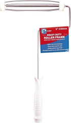 Premier Paint Roller - 9" Wide x 13" Long Heavy-Duty Birdcage Frame - Steel Frame, Plastic Handle - Exact Industrial Supply