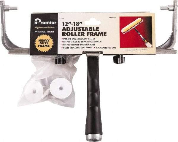 Premier Paint Roller - 12 to 18" Wide Adjustable Frame - Steel Frame - Exact Industrial Supply