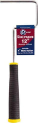 Premier Paint Roller - 4" Wide x 12" Long Mini Roller Frame - Steel Frame, Plastic Handle - Exact Industrial Supply