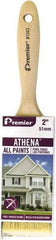 Premier Paint Roller - 2" Flat Polyester/Natural General Purpose Paint Brush - 2-1/2" Bristle Length, 5-1/8" Wood Beavertail Handle - Exact Industrial Supply