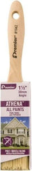 Premier Paint Roller - 1-1/2" Flat Polyester/Natural General Purpose Paint Brush - 2-1/4" Bristle Length, 5" Wood Beavertail Handle - Exact Industrial Supply