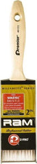 Premier Paint Roller - 2" Flat Polyester General Purpose Paint Brush - 2-1/4" Bristle Length, 5" Wood Beavertail Handle - Exact Industrial Supply