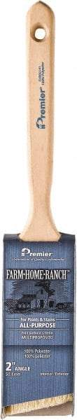 Premier Paint Roller - 3" Angled Polyester Angular Brush - 3" Bristle Length, 7" Wood Sash Handle - Exact Industrial Supply