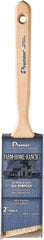 Premier Paint Roller - 3" Angled Polyester Angular Brush - 3" Bristle Length, 7" Wood Sash Handle - Exact Industrial Supply