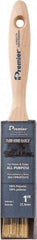 Premier Paint Roller - 1" Flat Polyester General Purpose Paint Brush - 2-1/4" Bristle Length, 5-1/4" Wood Beavertail Handle - Exact Industrial Supply