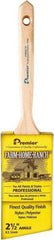 Premier Paint Roller - 2-1/2" Angled Nylon/Polyester Angular Brush - 3" Bristle Length, 7-1/4" Wood Sash Handle - Exact Industrial Supply
