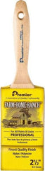 Premier Paint Roller - 2-1/2" Flat Nylon/Polyester General Purpose Paint Brush - 3" Bristle Length, 5-1/2" Wood Beavertail Handle - Exact Industrial Supply