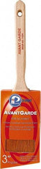 Premier Paint Roller - 3" Oval/Angle Polyester Sash Brush - 3-1/4" Bristle Length, 6-3/4" Wood Sash Handle - Exact Industrial Supply