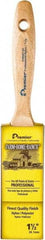 Premier Paint Roller - 1-1/2" Flat Nylon/Polyester General Purpose Paint Brush - 2-1/2" Bristle Length, 4-3/4" Wood Beavertail Handle - Exact Industrial Supply