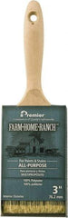 Premier Paint Roller - 3" Flat Polyester General Purpose Paint Brush - 3" Bristle Length, 5-3/4" Wood Beavertail Handle - Exact Industrial Supply