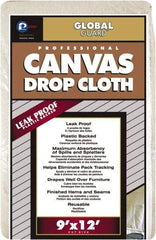 Premier Paint Roller - Medium Weight Plastic Drop Cloth - 12' x 9', 1 mil Thick, Off White, Leak Proof - Exact Industrial Supply