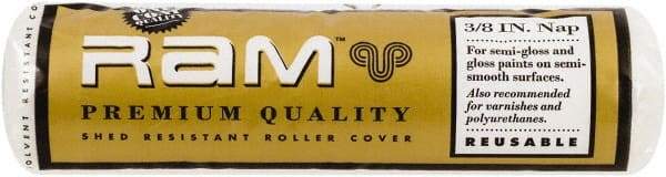 Premier Paint Roller - 3/8" Nap, 9" Wide Paint Roller Cover - Semi-Smooth Texture, Polyester - Exact Industrial Supply