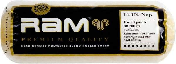 Premier Paint Roller - 1-1/4" Nap, 9" Wide Paint Roller Cover - Extra-Rough Texture, Polyester - Exact Industrial Supply