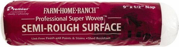 Premier Paint Roller - 1/2" Nap, 9" Wide Paint Roller Cover - Semi-Rough Texture, Woven & Polyester - Exact Industrial Supply