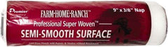 Premier Paint Roller - 3/8" Nap, 9" Wide Paint Roller Cover - Semi-Smooth Texture, Woven & Polyester - Exact Industrial Supply